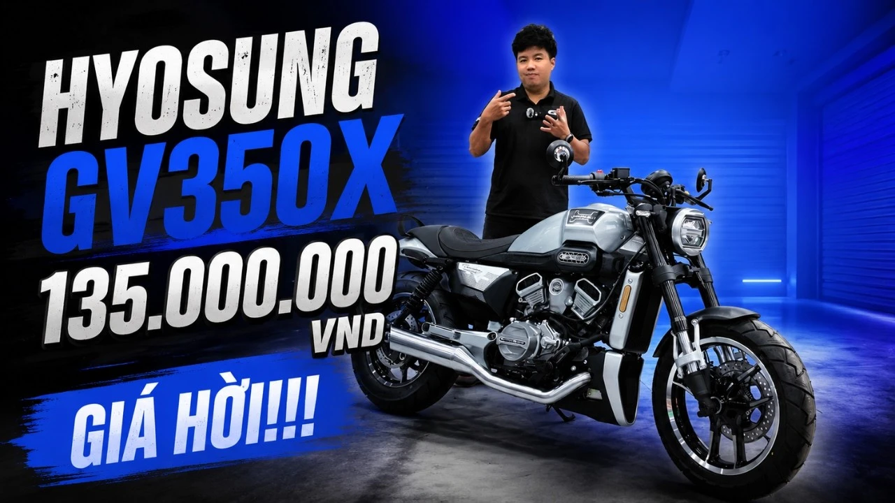 Hyosung GV350X 2026 giá 135 triệu: Mô tô 339cc V-Twin sẵn xe, giao tận nhà miễn phí toàn quốc 1 Hyosung GV350X 2026 giá 135 triệu: Mô tô 339cc V-Twin sẵn xe, giao tận nhà miễn phí toàn quốc