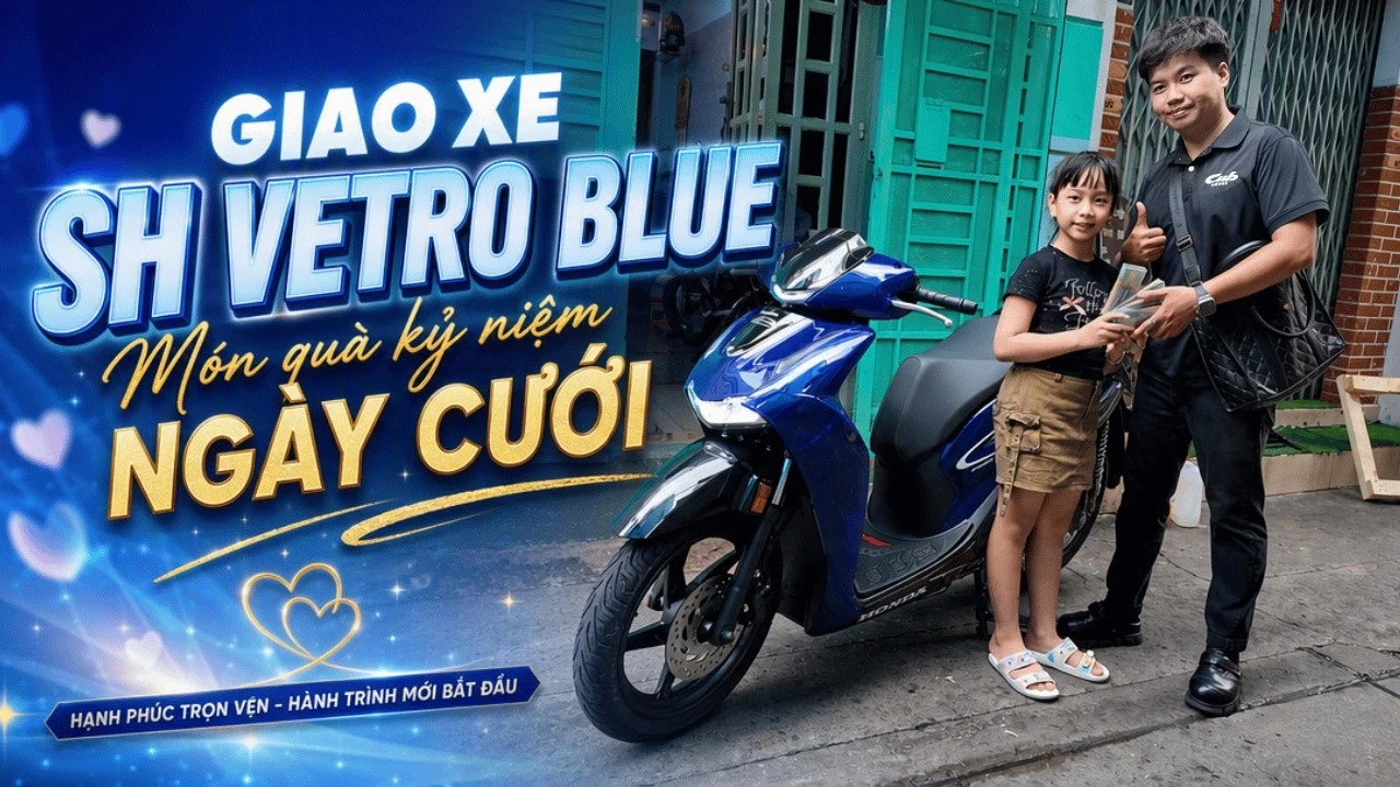 Giao xe Honda SH150i Vetro Blue 2026 nhập Ý cho khách hàng Quận 5