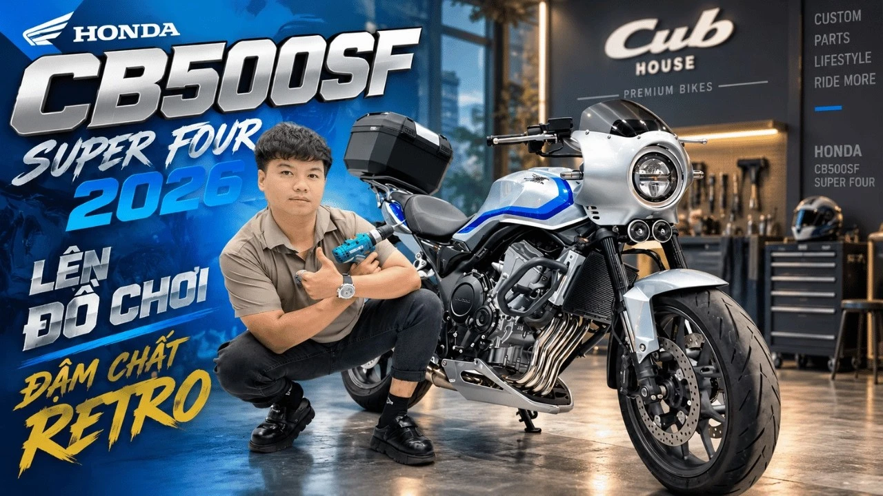 Honda CB500 Super Four 2026 lên đồ chơi đậm chất Retro tại Cub House Sài Gòn 1 Honda CB500 Super Four 2026 lên đồ chơi đậm chất Retro tại Cub House Sài Gòn