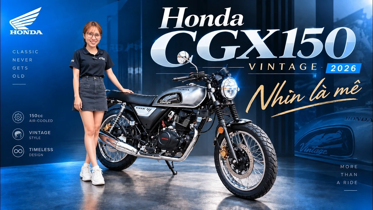 Honda CGX 150 về lô hàng mới: Mô tô classic 150cc gọn nhẹ, cá tính cho phố thị